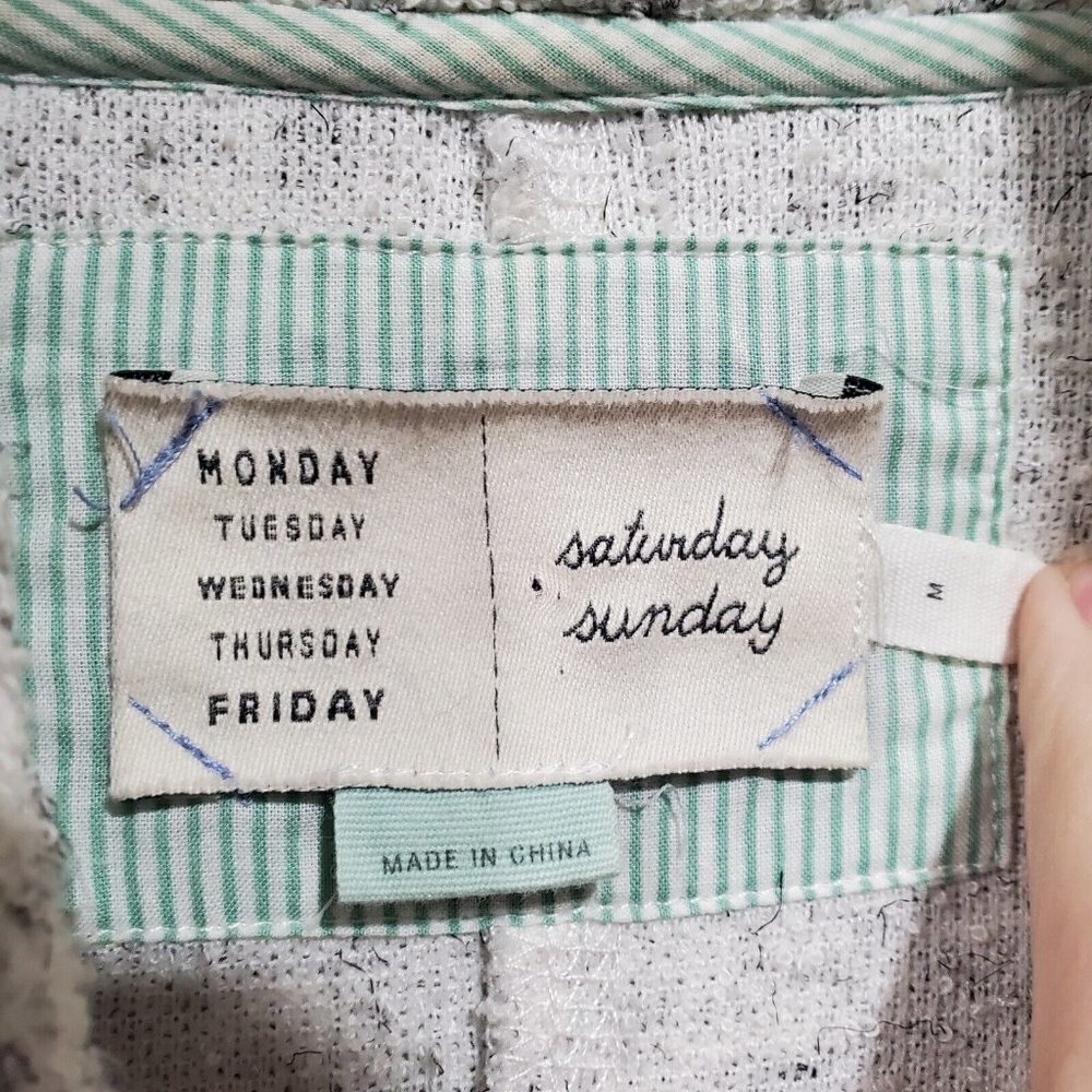 Anthropologie Monday Tuesday W T F S S Gray Open-front Cardigan Sweater … - Picture 8 of 13
